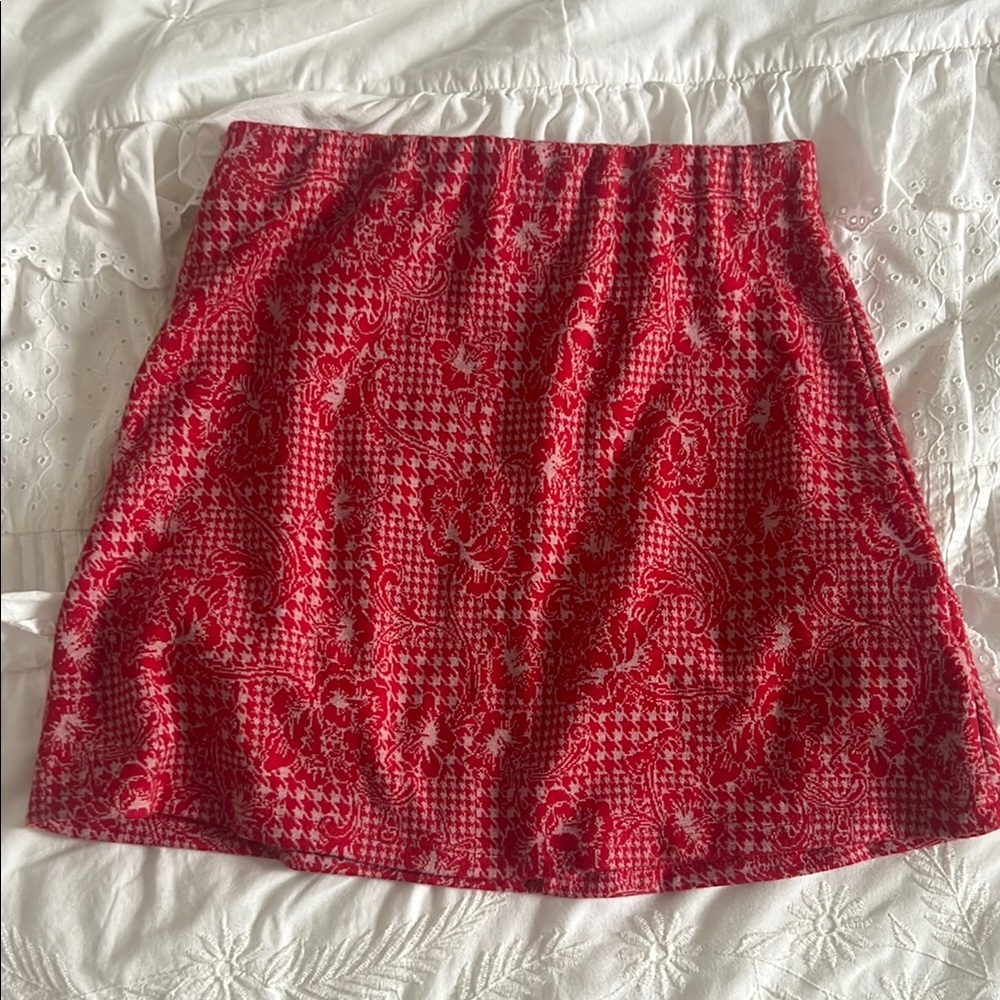 Urban Outfitters Red A-Line Mini Skirt